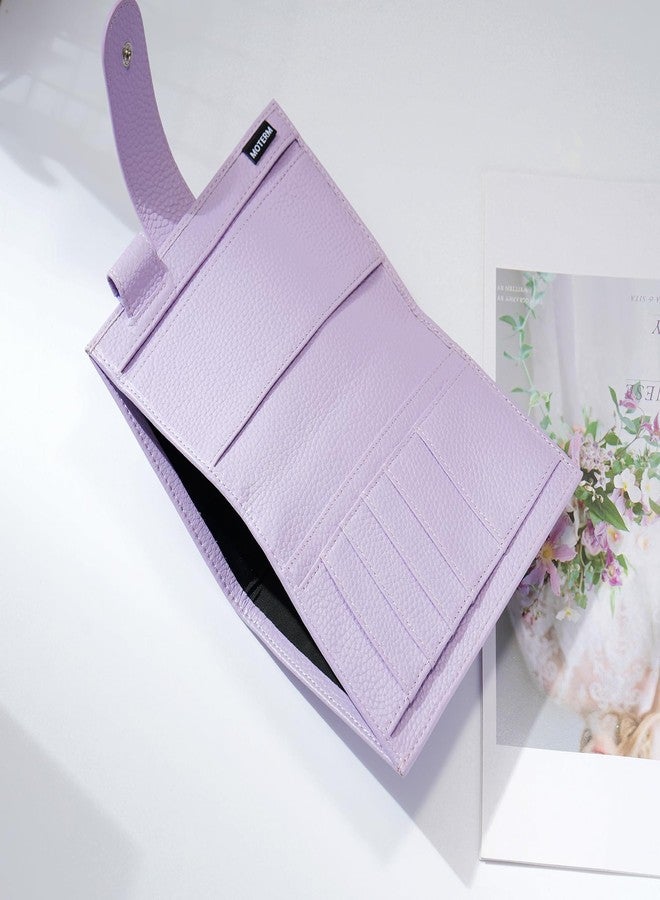 Moterm Leather Cover for Moleskine - Fits Daily/Weekly Planner and Classic, with Pen Loop, Card Slots and Back Pocket (Pebbled-Lavender) - Image 5
