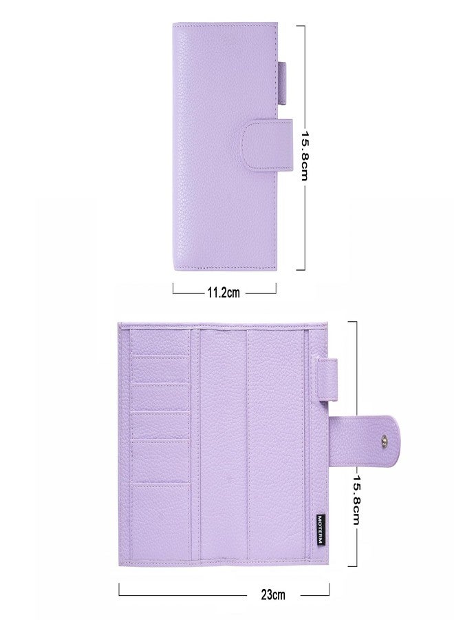 Moterm Leather Cover for Moleskine - Fits Daily/Weekly Planner and Classic, with Pen Loop, Card Slots and Back Pocket (Pebbled-Lavender) - Image 2
