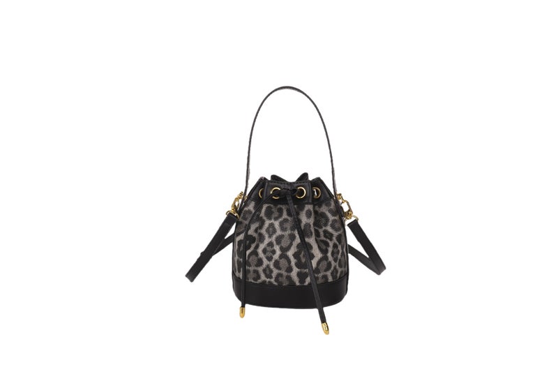 Leopard Print Handbag Korean Style Personalized Trendy Shoulder Bag Simple Crossbody Bucket Bag Bucket Type Lightweight - Image 1