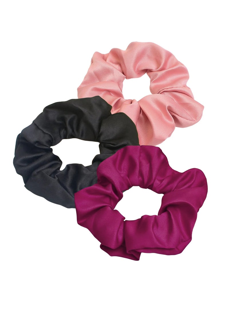 ثلاث قطع من التوك الاساتك للشعر بالخامة الستان لتقليل هيشان الشعر - Image 3