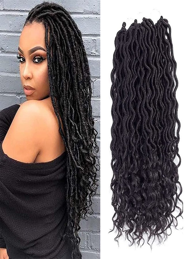 Ali Bling 6 Packs Goddess Locs Crochet Hair Wavy Curly Faux Locs Crochet Braids Synthetic Hair Extensions Dreadlocks Crochet Low Temperature Braiding Hair (14" (6 Packs), #2) - Image 1