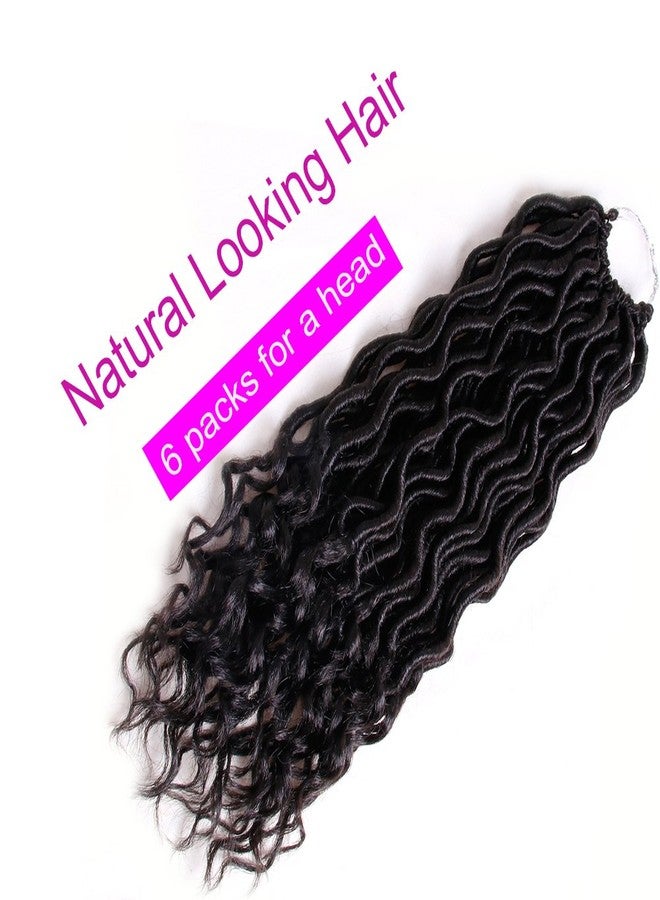 Ali Bling 6 Packs Goddess Locs Crochet Hair Wavy Curly Faux Locs Crochet Braids Synthetic Hair Extensions Dreadlocks Crochet Low Temperature Braiding Hair (14" (6 Packs), #2) - Image 4