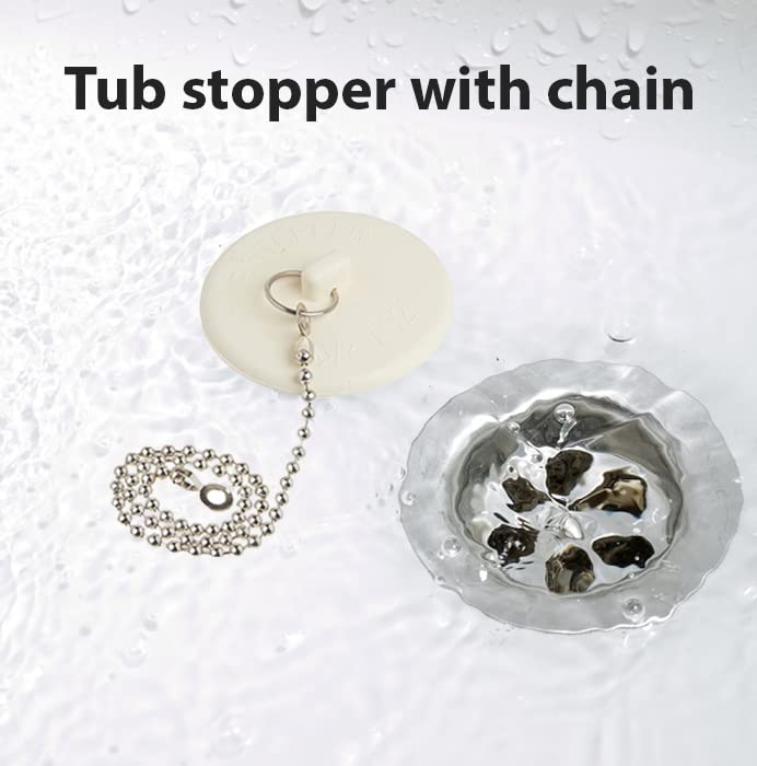 Gadgetime USA - Tub Stopper with Chain - Rubber Drain Cover - for Kitchen, Bathtub, Shower, Sink & Laundry for 1 1/2 inch to 2 inch - Image 4