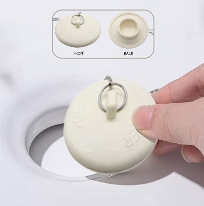 Gadgetime USA - Tub Stopper with Chain - Rubber Drain Cover - for Kitchen, Bathtub, Shower, Sink & Laundry for 1 1/2 inch to 2 inch - Image 5