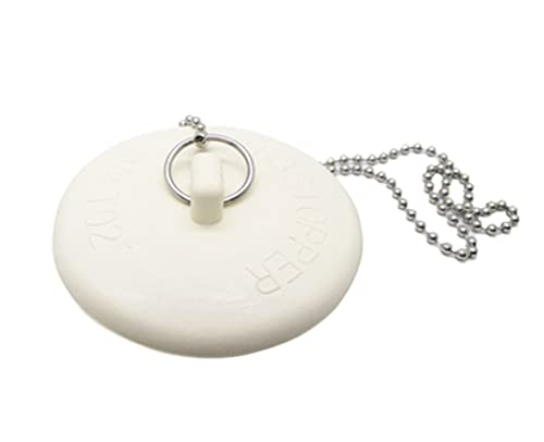 Gadgetime USA - Tub Stopper with Chain - Rubber Drain Cover - for Kitchen, Bathtub, Shower, Sink & Laundry for 1 1/2 inch to 2 inch - Image 1