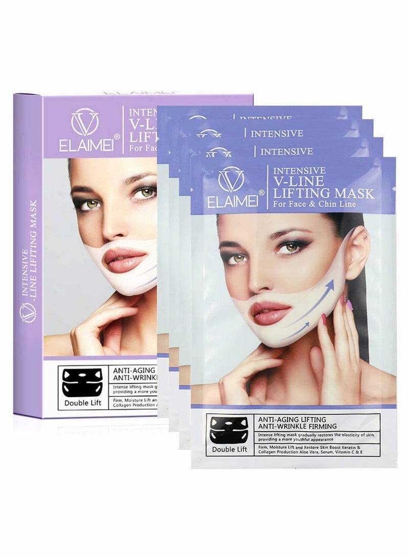 Zikra V-Shape Mask, Hanging Ears Hydrogel Line V, Lifting and Contouring Facial Line, Suitable for Double Chin Reduction, Facial Lifting - Image 1