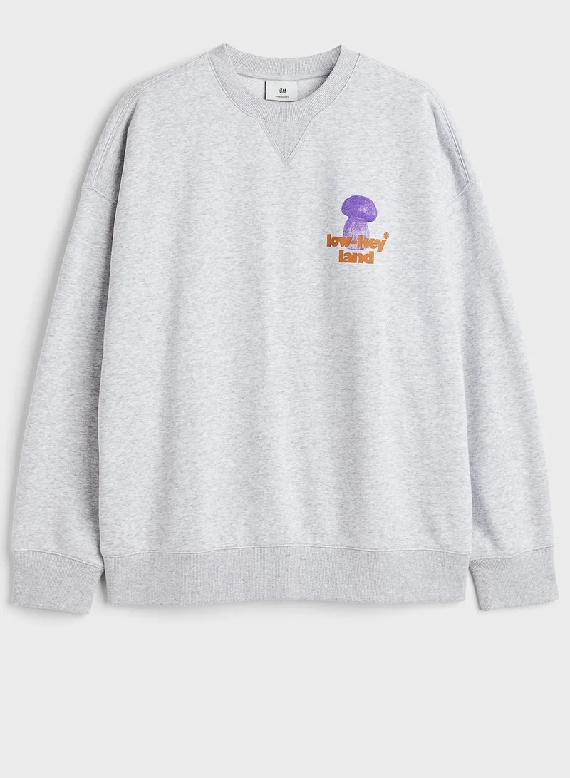 اتش اند ام Graphic Crew Neck Sweatshirt