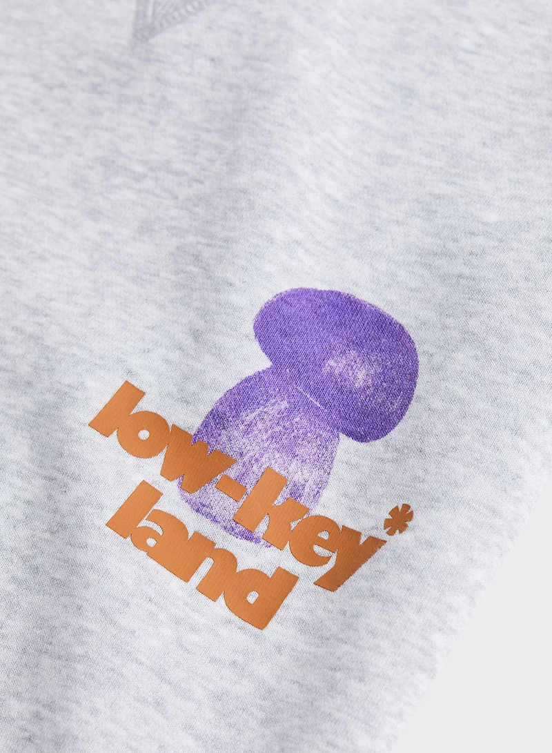اتش اند ام Graphic Crew Neck Sweatshirt