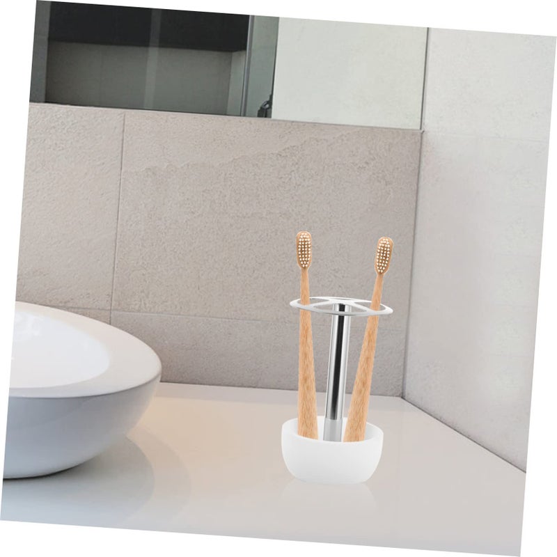 Stainless Steel Toothbrush Holder Wall Mounted No Drilling Required Easy Install Bathroom Rack - Image 5