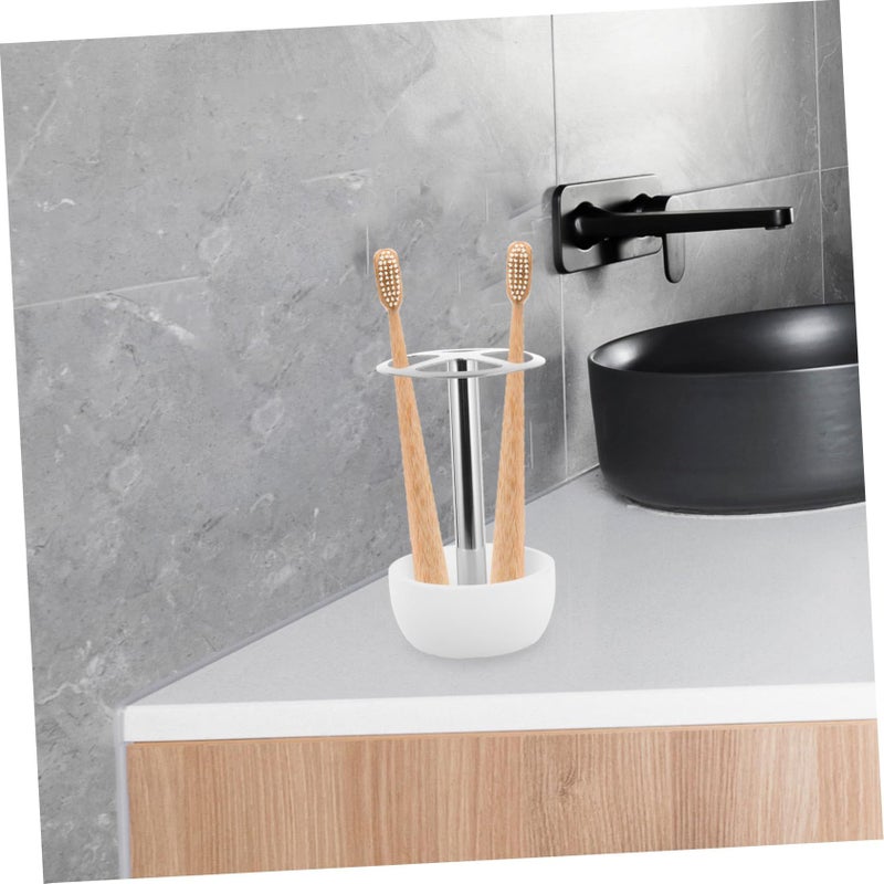 Stainless Steel Toothbrush Holder Wall Mounted No Drilling Required Easy Install Bathroom Rack - Image 4