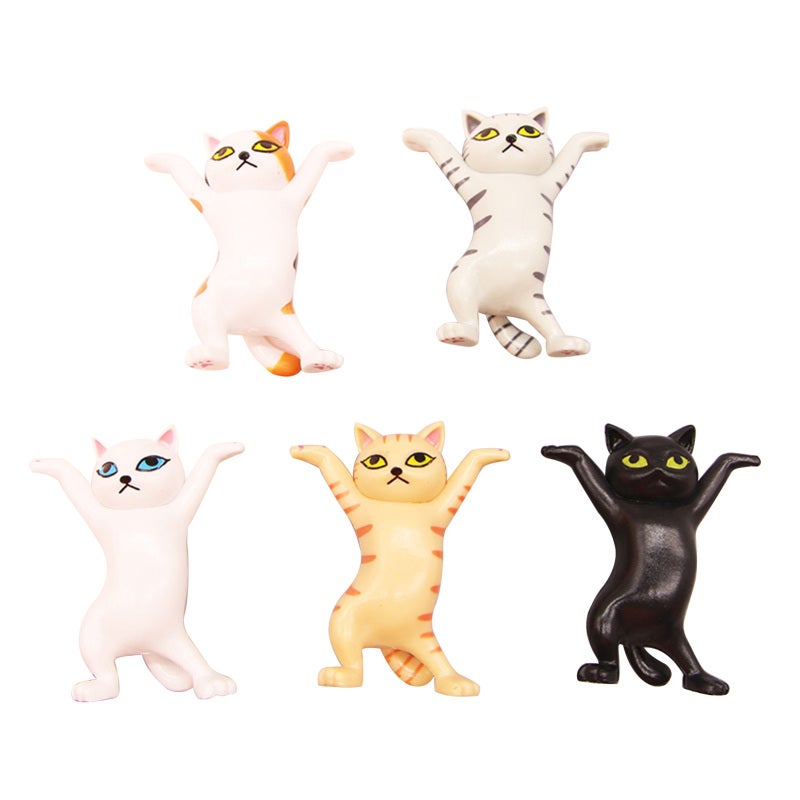 5-Kind PVC Cartoon Action Figure Cute Cat Domestic Auto Ornament Dancing Cat Artware - Image 1