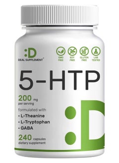 DEAL SUPPLEMENT 5Htp 200 Mg Plus Ltheanine 200 Mg Gaba And Ltryptophan 240 Capsules 98% High African Derived Griffonia Seed  - Image 1