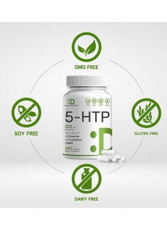 DEAL SUPPLEMENT 5Htp 200 Mg Plus Ltheanine 200 Mg Gaba And Ltryptophan 240 Capsules 98% High African Derived Griffonia Seed  - Image 4