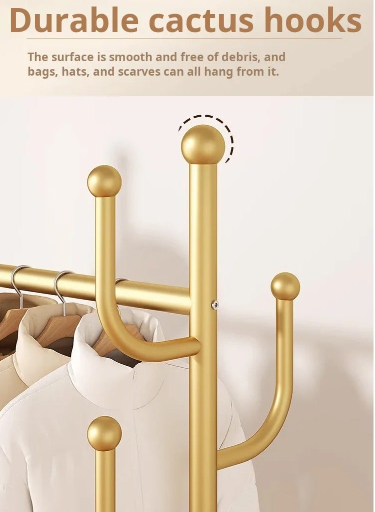 Arabest حامل معاطف قابل للإزالة قائم على الأرض متعدد الوظائف مع عجلات و شماعات للحقائب - Image 4