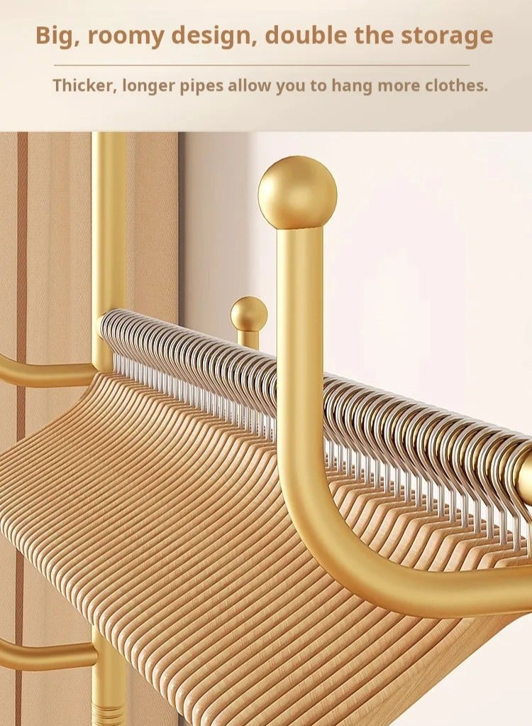 Arabest حامل معاطف قابل للإزالة قائم على الأرض متعدد الوظائف مع عجلات و شماعات للحقائب - Image 5