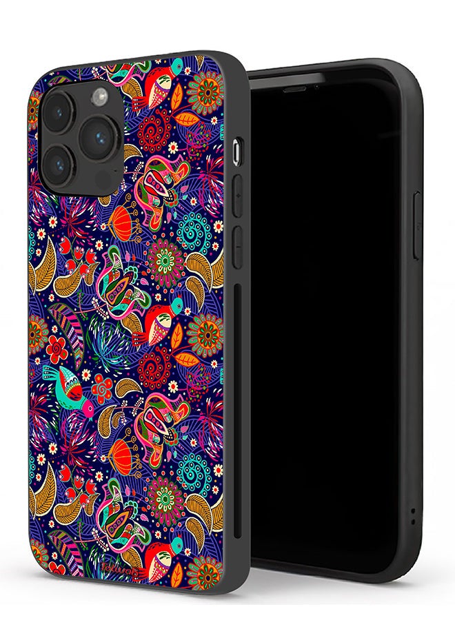 Tolwak Apple iPhone 13 Pro Protective Case Pattern Colorful Birds Leaf Flowers - Image 1