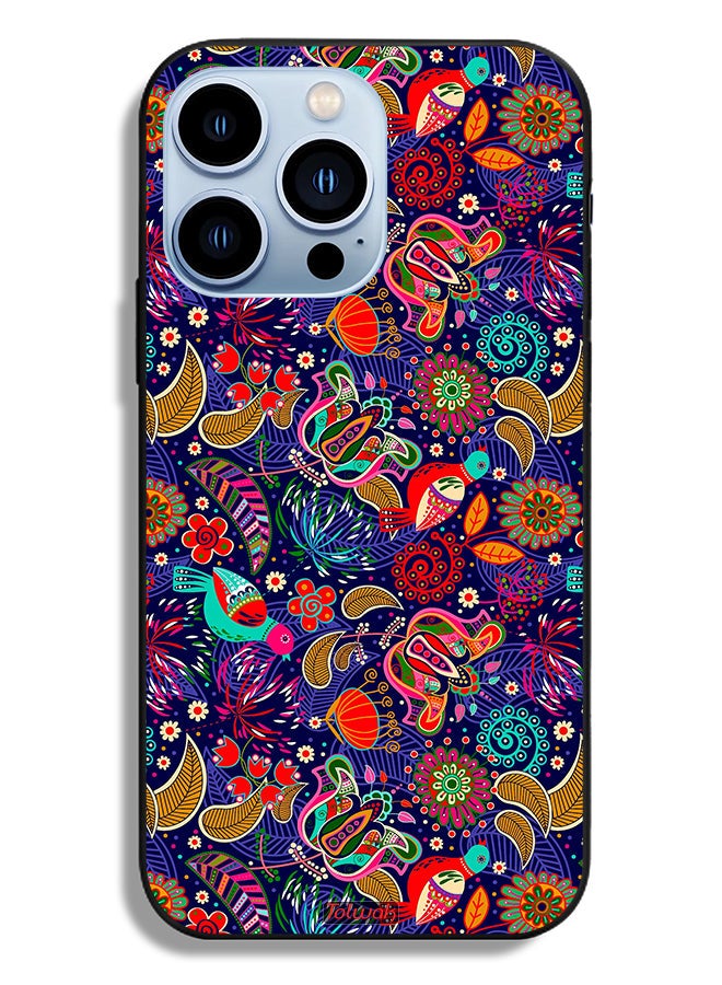 Tolwak Apple iPhone 13 Pro Protective Case Pattern Colorful Birds Leaf Flowers - Image 2