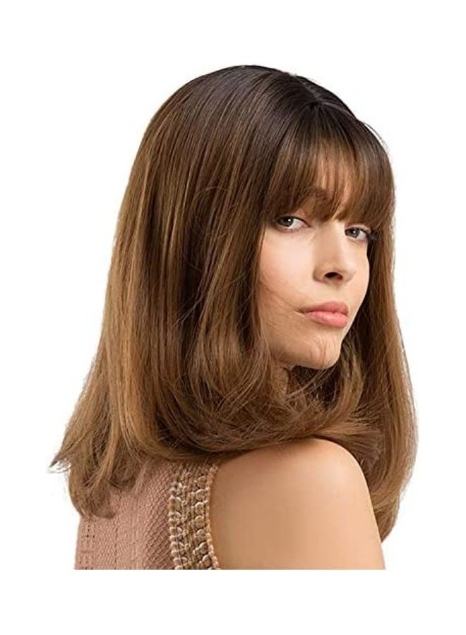 NIBEMINENT Natural Look Realistic Wig Brown 10inch