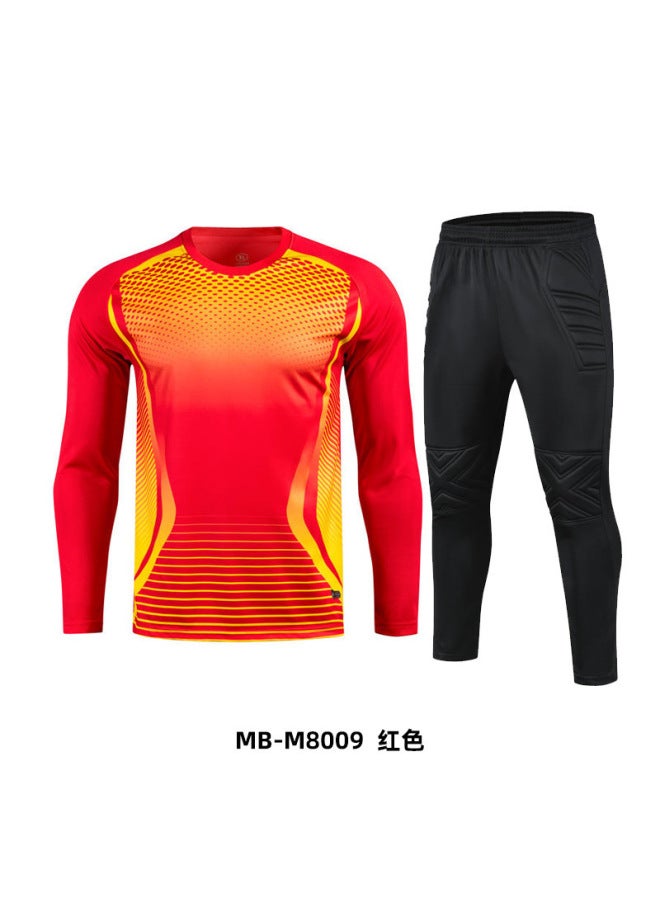 Football Goalkeeper Uniform Long Pants Set With Long Sleeves And Thickened Sponge Protection Goalkeeper Uniform [same Style For Children]
