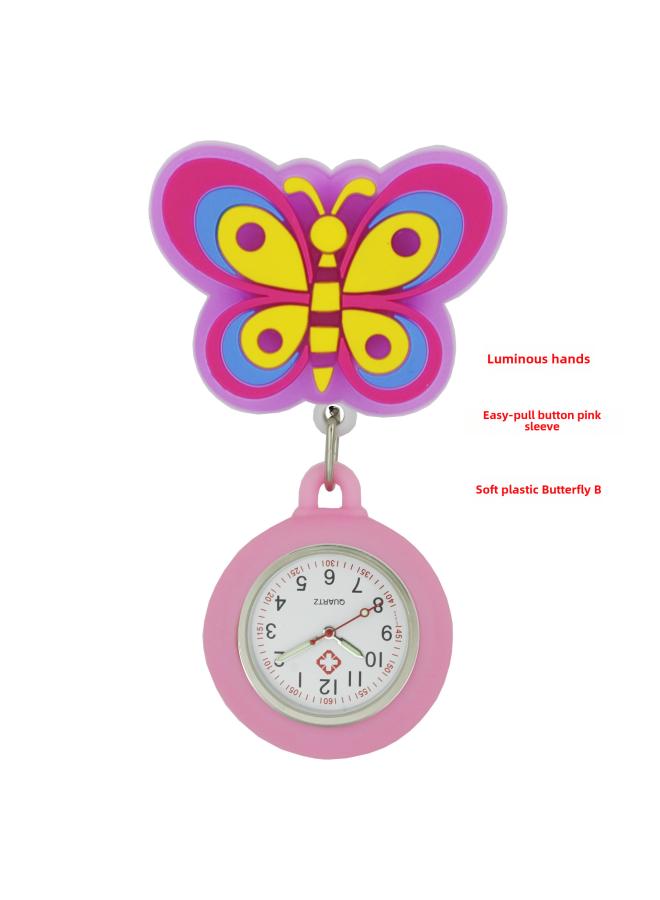 Soft Rubber Stretchable Nurse Watch Cartoon Character Animal Doctor Nurse Chest Watch Pocket Watch 25 Pcs 