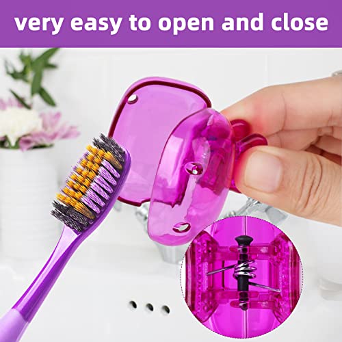 Eaezerav 4 Pack Toothbrush Covers Caps, Tooth Brush Protector Toothbrush Coverings Clips Portable Plastic Tooth Brush Head Case for Travel, Business, Camping, School, Home - Image 3