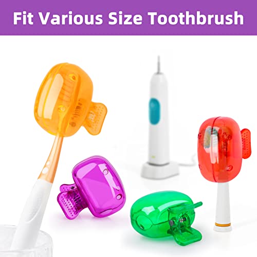 Eaezerav 4 Pack Toothbrush Covers Caps, Tooth Brush Protector Toothbrush Coverings Clips Portable Plastic Tooth Brush Head Case for Travel, Business, Camping, School, Home - Image 4