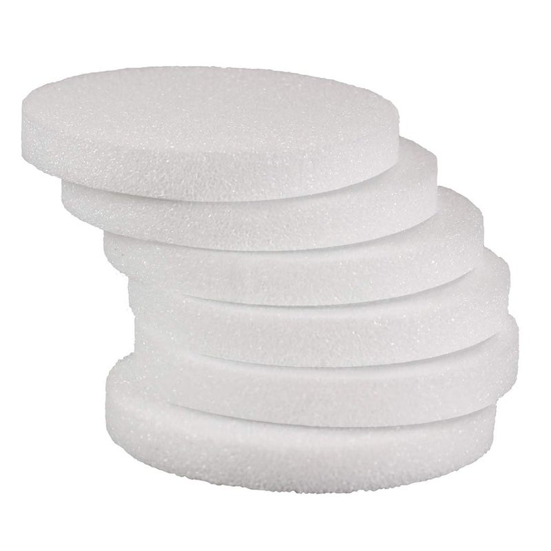 Hygloss Products Foam Discs  Craft Foam Flat Circles XPS for Projects Floral Arrangements Arts  Crafts Cake Dummies 8 x 1 White 6 Pieces