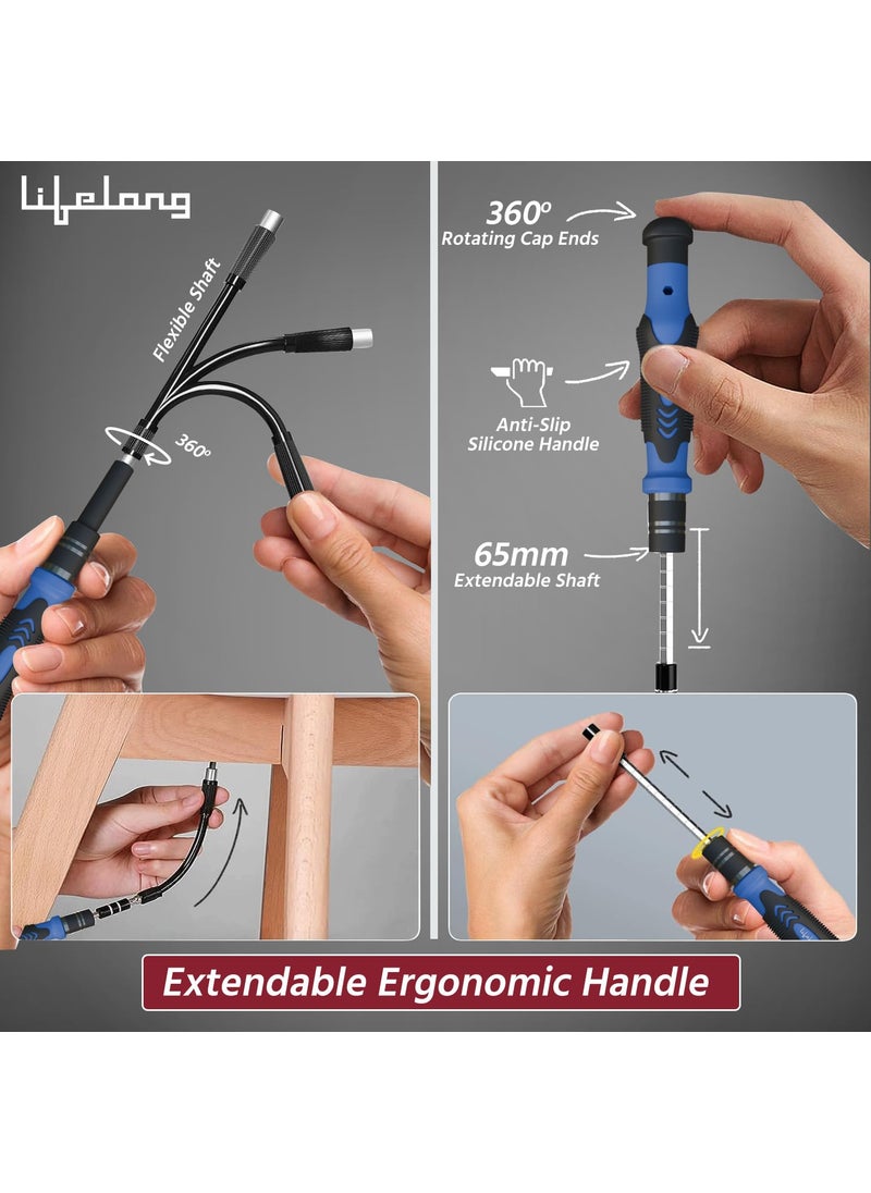 Lifelong Lifelong 62 in 1 Magnetic Screwdriver Set, Tool Kit for Home Use Multipurpose - Furniture & Electronic Repair | Extendable & Flexible Shaft for Hard-to-Reach Places | Laptops, Phones etc. (LLETK09)  - Image 5