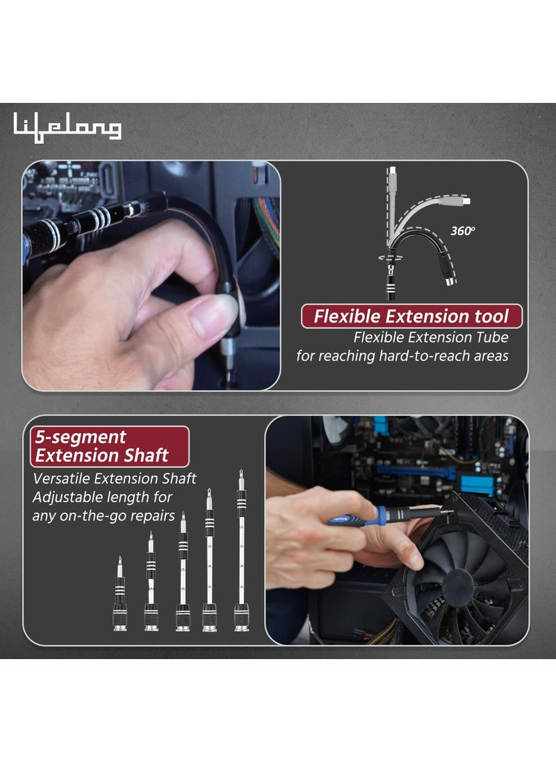 Lifelong Lifelong 62 in 1 Magnetic Screwdriver Set, Tool Kit for Home Use Multipurpose - Furniture & Electronic Repair | Extendable & Flexible Shaft for Hard-to-Reach Places | Laptops, Phones etc. (LLETK09)  - Image 3