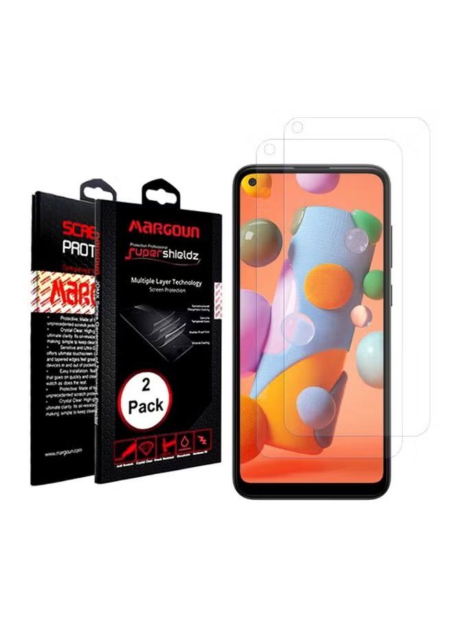 إيف عبوة من 2 واقي شاشة من الزجاج المقوى للغاية لهاتف سامسونج جالاكسي A21 شفاف - Image 2