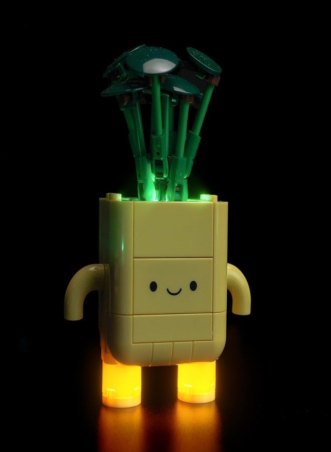 مصباح BrickBling متوافق مع مجموعة نباتات ليغو السعيدة 10349، أضئ مجموعتك النباتية، إصدار مطور من المصباح - لا يشمل نموذج النباتات - Image 3