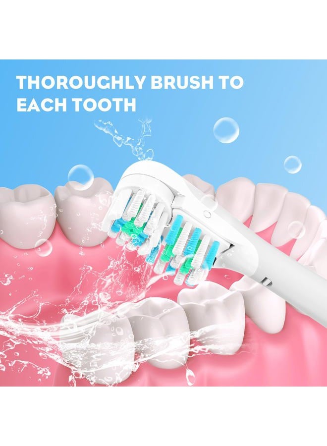 EBIEFLY 4 Pcs Sensitive Toothbrush Dual Clean Replacements Attachments Brush Heads Refill Accessories Compatible with Oral B 4732 3733 4734 with Rotating Power Toothbrush Heads & Crisscross Bristles - Image 2