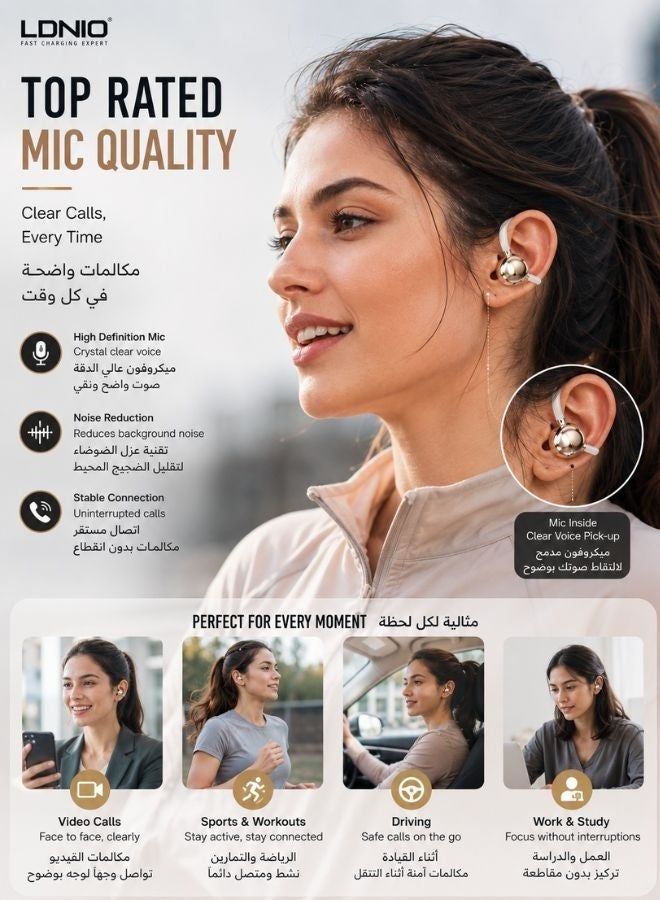 LDNIO Wireless Stereo BT Open Earphones Wireless In-Ear Bluetooth - Image 4