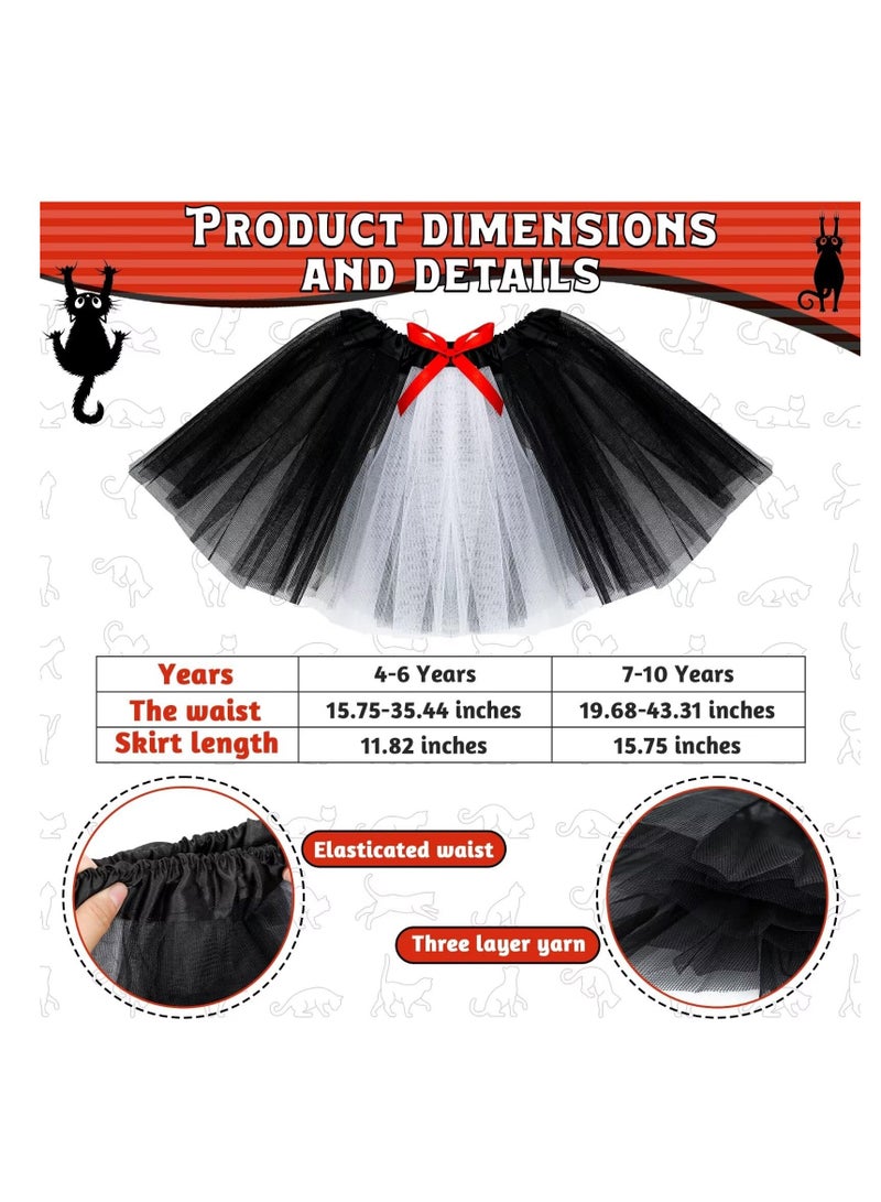 Excefore Cat Cosplay Costume Set for Kids, Including Cat Ear, Top Hat, Headband Tutu, Skirt ,Bowtie, Cat Tail, Socks, Gloves, Suitable for Party Cosplay Dress Up - Image 5