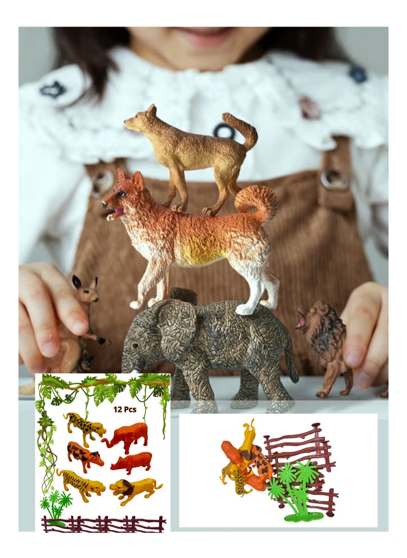 YJ Jungle Animal Figure Playset for a Mini Jungle for Ages 3 and Up  - Image 1