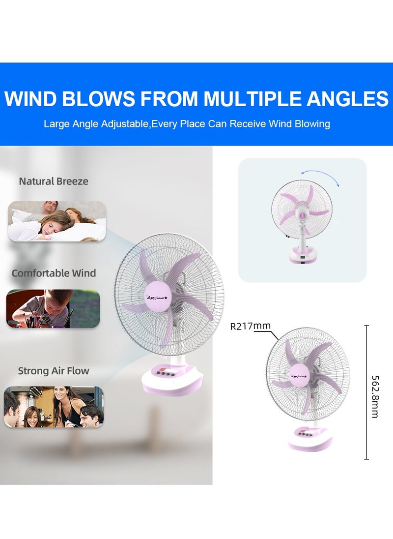 Stargold Rechargeable Oscillating Fan 5 Speed With LED Light Fan 16inch 25W  - Image 5