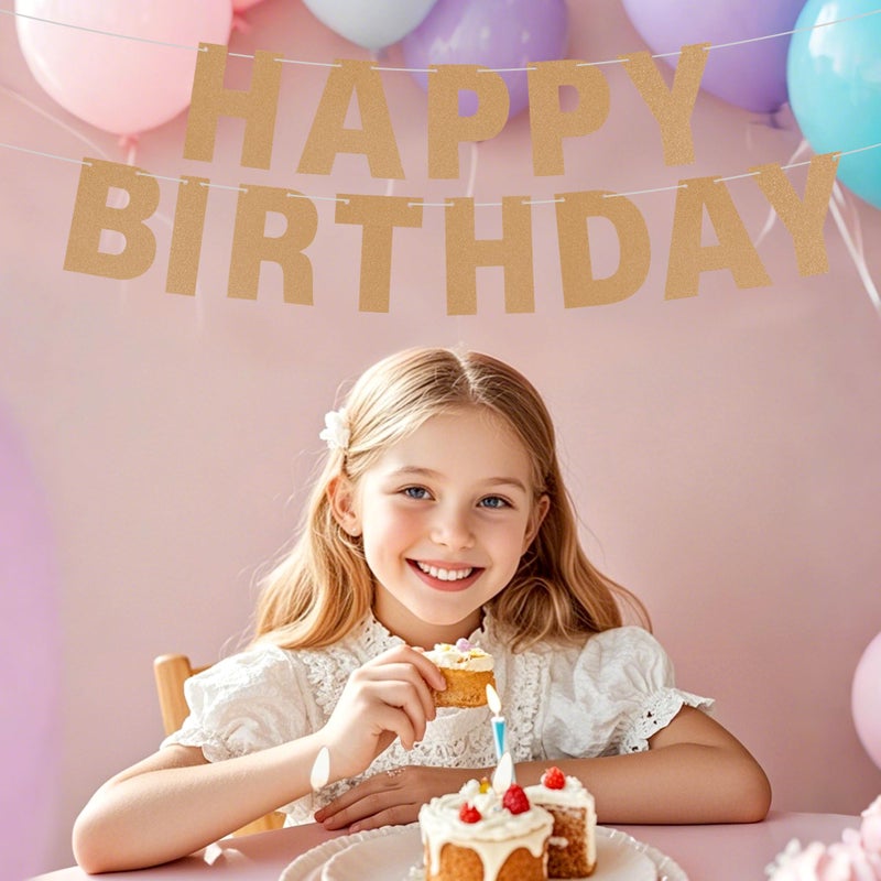 mifengda DIY Banner Kit with Letters Glitter Letters Champagne Customizable Birthday Graduation Banner Custom Party Hanging Banner for Graduation Wedding Party Baby Shower Decoration(Champagne) - Image 4