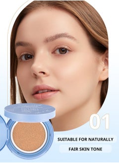 MAYCHEER Lasting Waterproof BB Cushion, SPF50/PA++ Flawless Air Cushion BB Cream, Moisturizing Face Concealer for Under-Eye Dark Circles and Spots, No.1 Light Beige  - Image 2