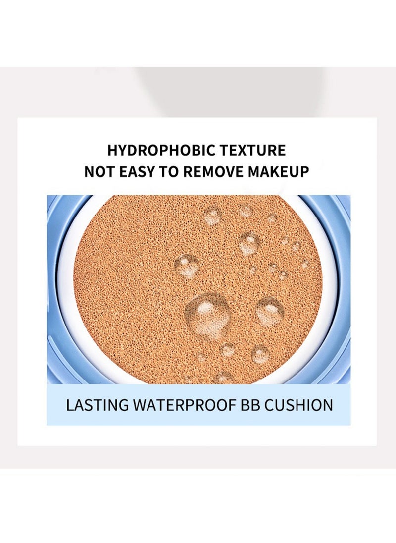 MAYCHEER Lasting Waterproof BB Cushion, SPF50/PA++ Flawless Air Cushion BB Cream, Moisturizing Face Concealer for Under-Eye Dark Circles and Spots, No.1 Light Beige  - Image 4