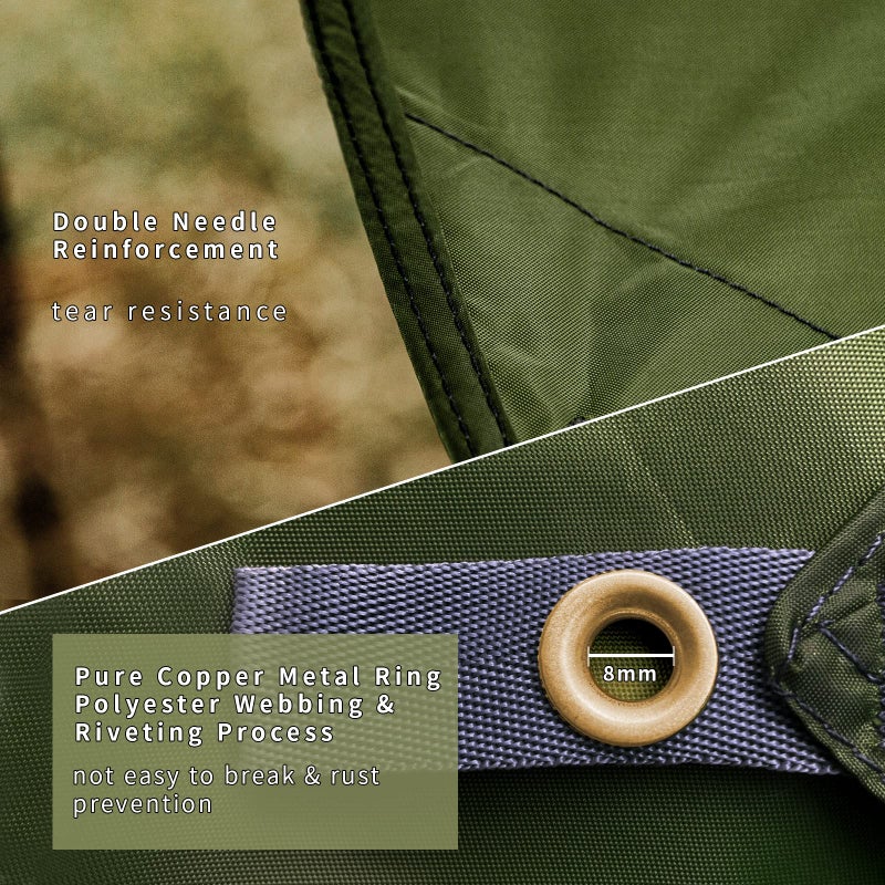 Unigear Unigear Hexagon Hammock Rain Fly,15x14FT/12x10FT Multifunctional Waterproof Camping Tarp,Lightweight and Compact Tent Tarp for Backpacking, Hiking, Traveling (Green, 15 x 14 ft)  - Image 4