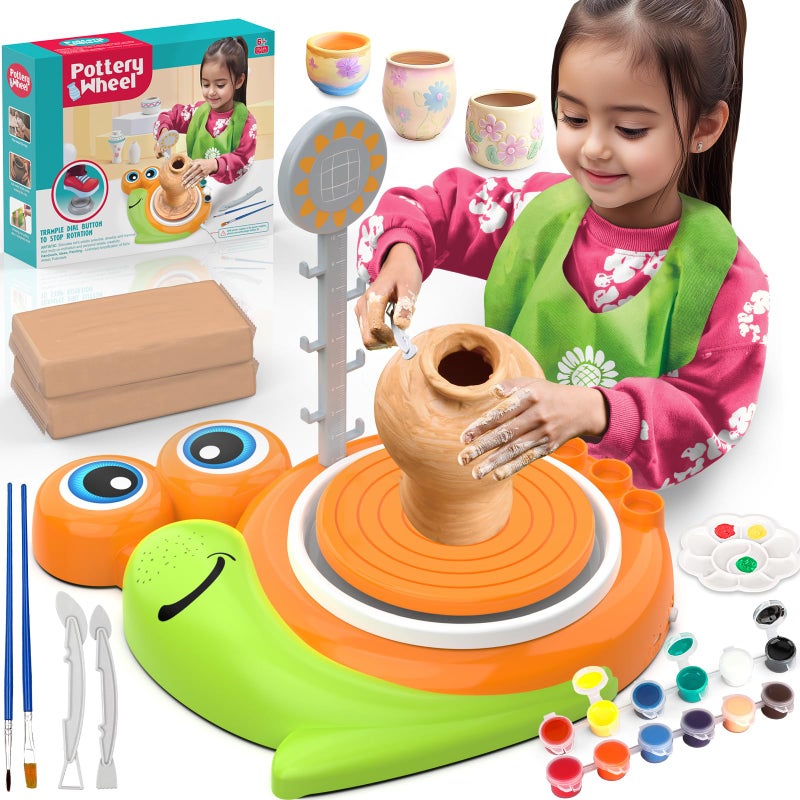 Fedonak Pottery Wheel for Kids-Complete Pottery Painting Kit Arts and Crafts for Kids Ages 8-12, Clay Sculpting Tools with 1.7lb Air Dry Clay, Birthday Christmas Gifts Toys for Boy Girls Age 6 7 8 9 10 11 12 - Image 1
