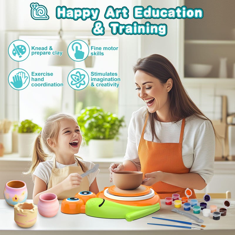 Fedonak Pottery Wheel for Kids-Complete Pottery Painting Kit Arts and Crafts for Kids Ages 8-12, Clay Sculpting Tools with 1.7lb Air Dry Clay, Birthday Christmas Gifts Toys for Boy Girls Age 6 7 8 9 10 11 12 - Image 5