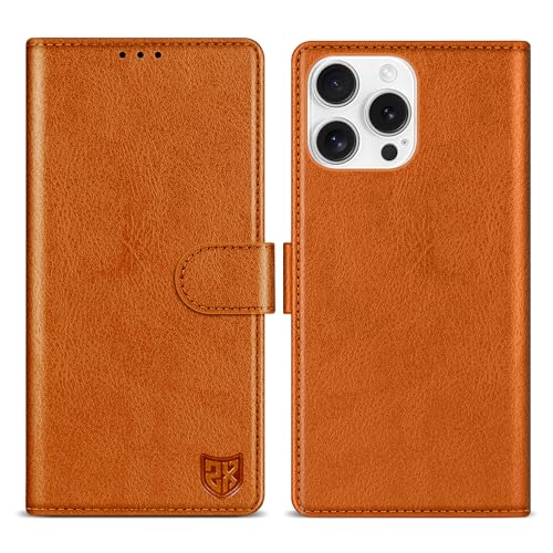 ZZXX for iPhone 16 Pro Max Wallet Case with [RFID Blocking] Card Slot Kickstand Magnetic Closure Leather Flip Fold Protective Phone Case for iPhone 16 Pro Max Case Wallet(Brown-6.9 inch) - Image 1