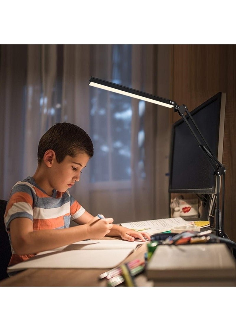 ARNOTEC - LED Desk Lamp, Table Lamp with Clamp for Computer/Desktop, Eye-Caring, 3 Modes 10 Brightness with USB Charging Port-Bedside Table Lamp for Reading, Study Lamp for Kids, Home, Office - Image 1