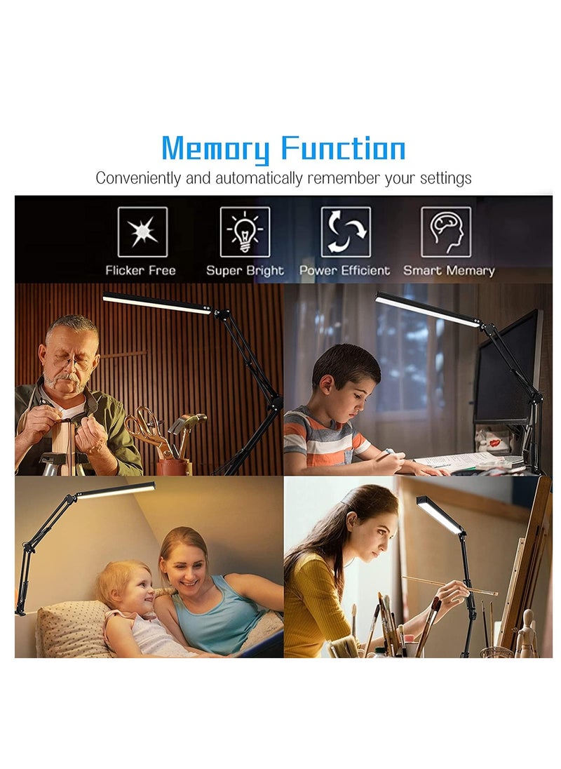 ARNOTEC - LED Desk Lamp, Table Lamp with Clamp for Computer/Desktop, Eye-Caring, 3 Modes 10 Brightness with USB Charging Port-Bedside Table Lamp for Reading, Study Lamp for Kids, Home, Office - Image 1