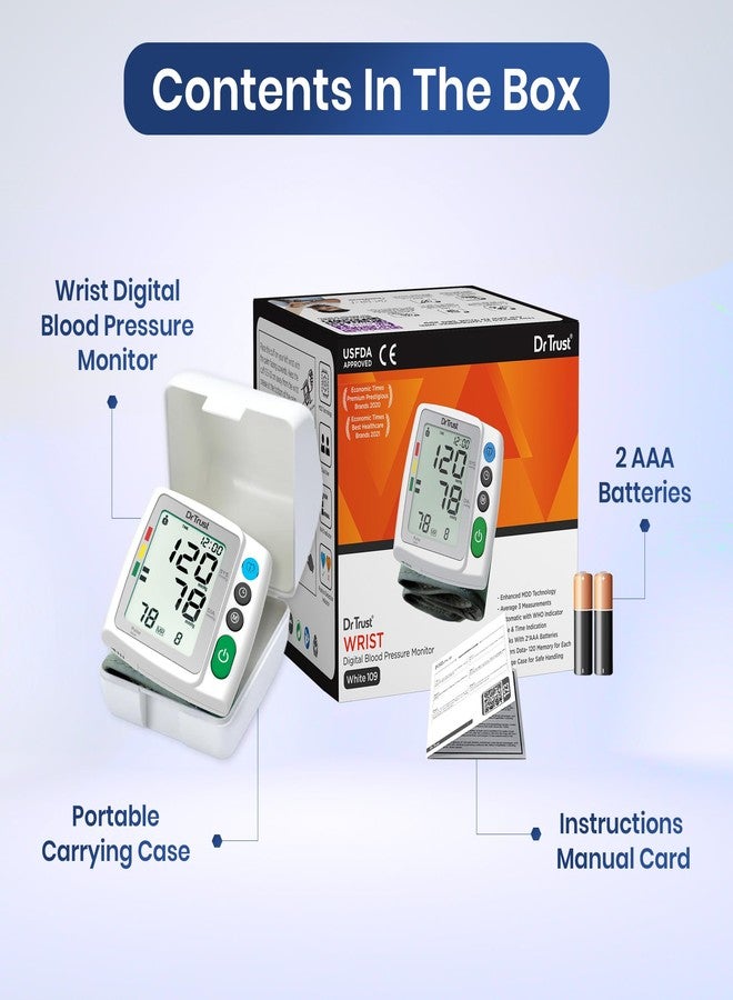 Dr Trust Digital Blood Pressure Monitor Wrist BP 109 - Image 5