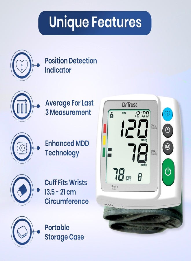 Dr Trust Digital Blood Pressure Monitor Wrist BP 109 - Image 3