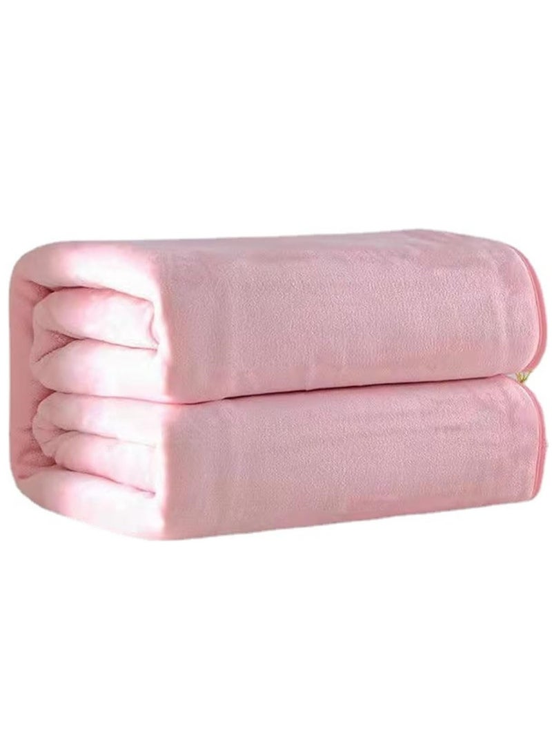 Fleece Blanket, Super Soft Bed Blanket Plush Cozy Fuzzy Lightweight Flannel Blankets for Bed, Sofa, Couch, Travel, Camping (Pink, 200x230CM)  - Image 1