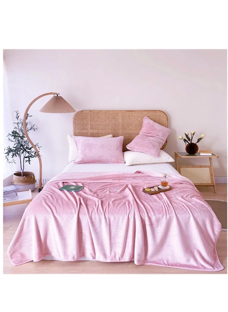 Fleece Blanket, Super Soft Bed Blanket Plush Cozy Fuzzy Lightweight Flannel Blankets for Bed, Sofa, Couch, Travel, Camping (Pink, 200x230CM)  - Image 5