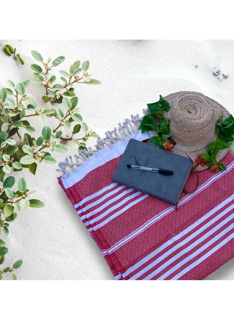 Mediterranean Essence Beach Towel  Red - Image 4